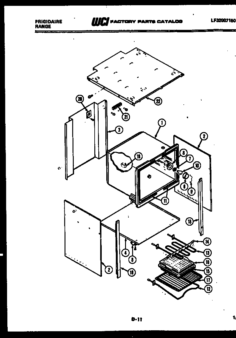 Frigidaire RG74BCB1 body parts diagram