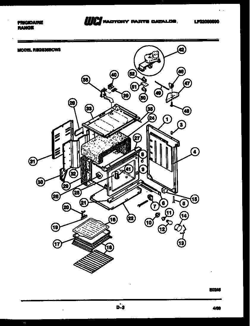 Frigidaire REGS36BCW3 body parts diagram