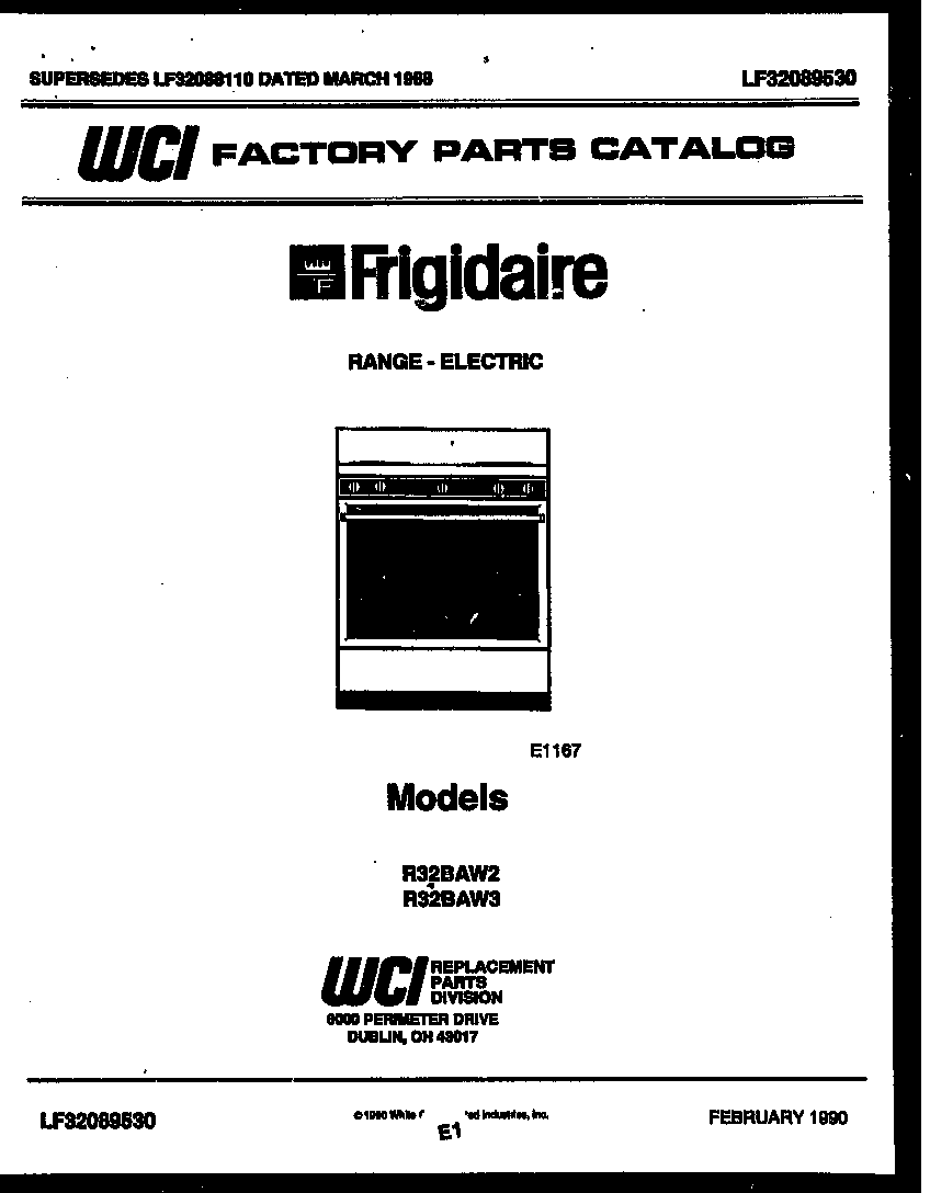 Frigidaire R32BAL3 cover diagram