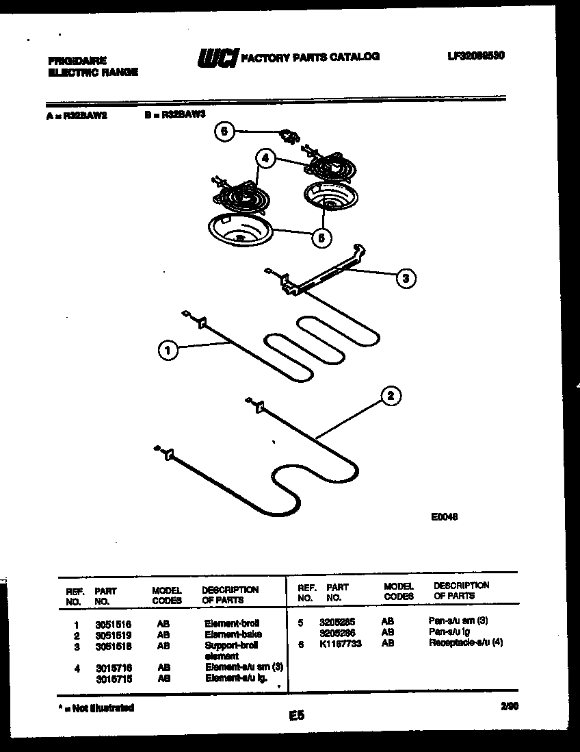 Frigidaire R32BAL3 broiler parts diagram