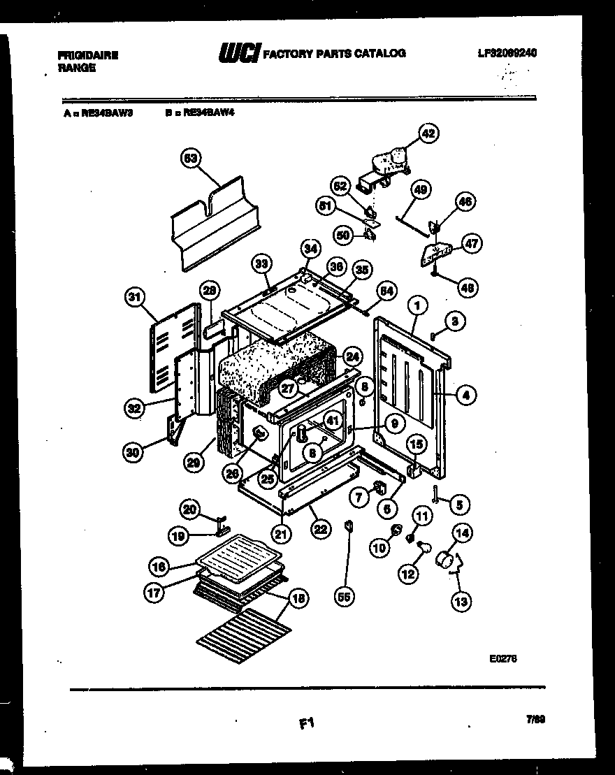 Frigidaire RE34BAH3 body parts diagram