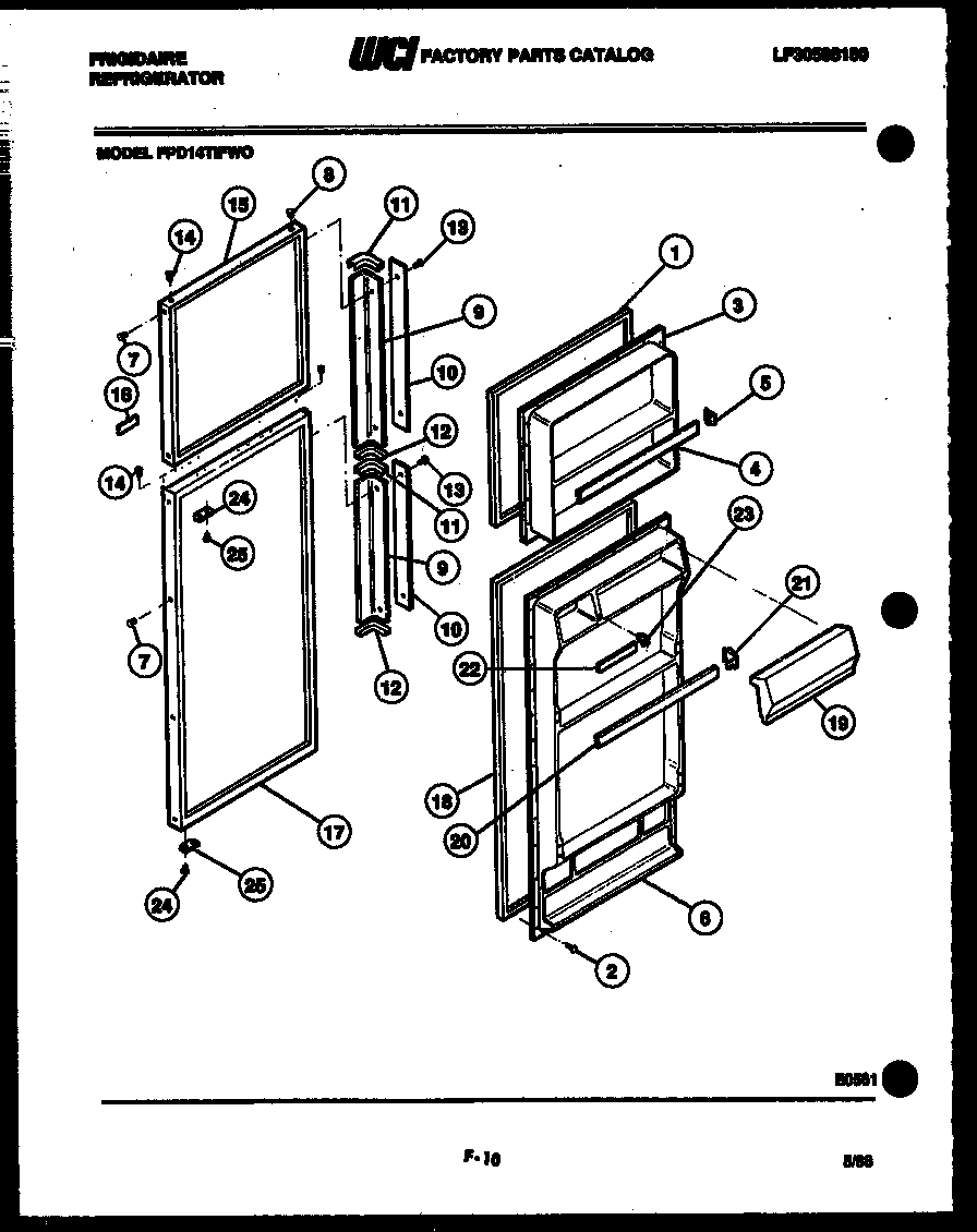 Frigidaire FPD14TIFW0 door parts diagram
