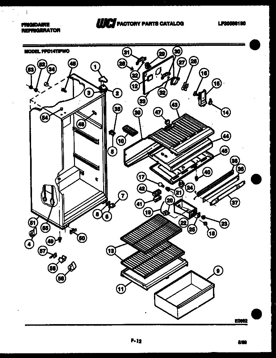 Frigidaire FPD14TIFW0 cabinet parts diagram
