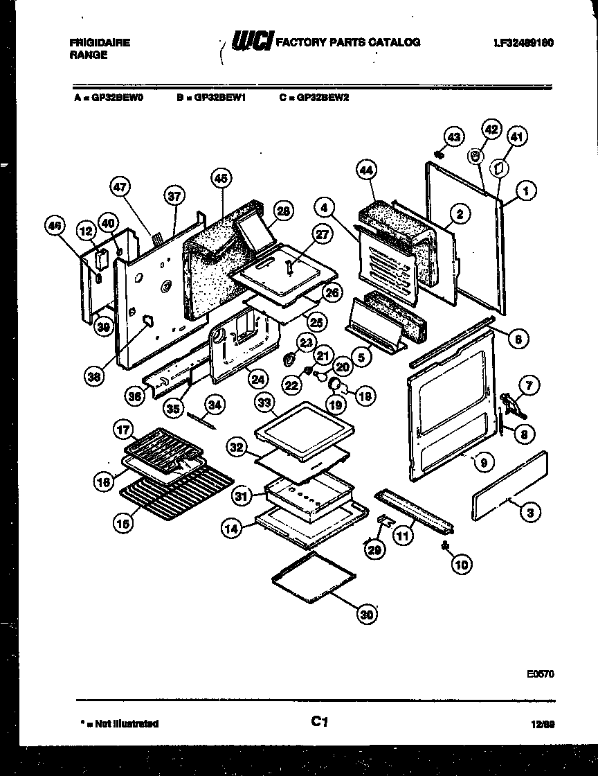 Frigidaire GP32BEL0 body parts diagram