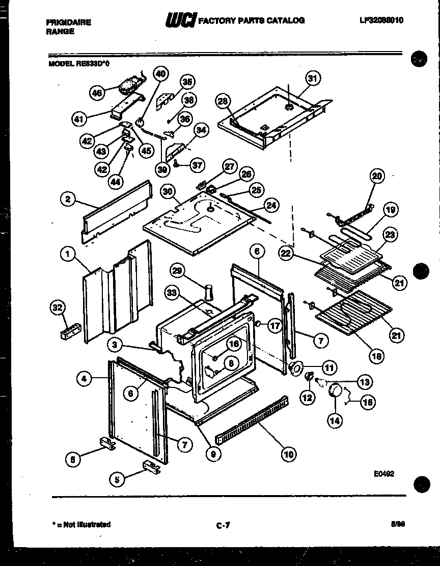 Frigidaire RE533DL0 body parts diagram