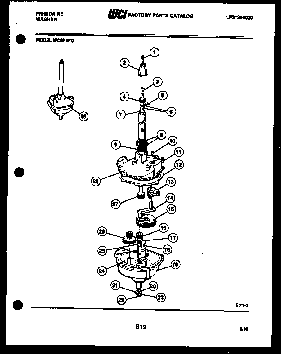 Frigidaire WCSFW0 transmission parts diagram