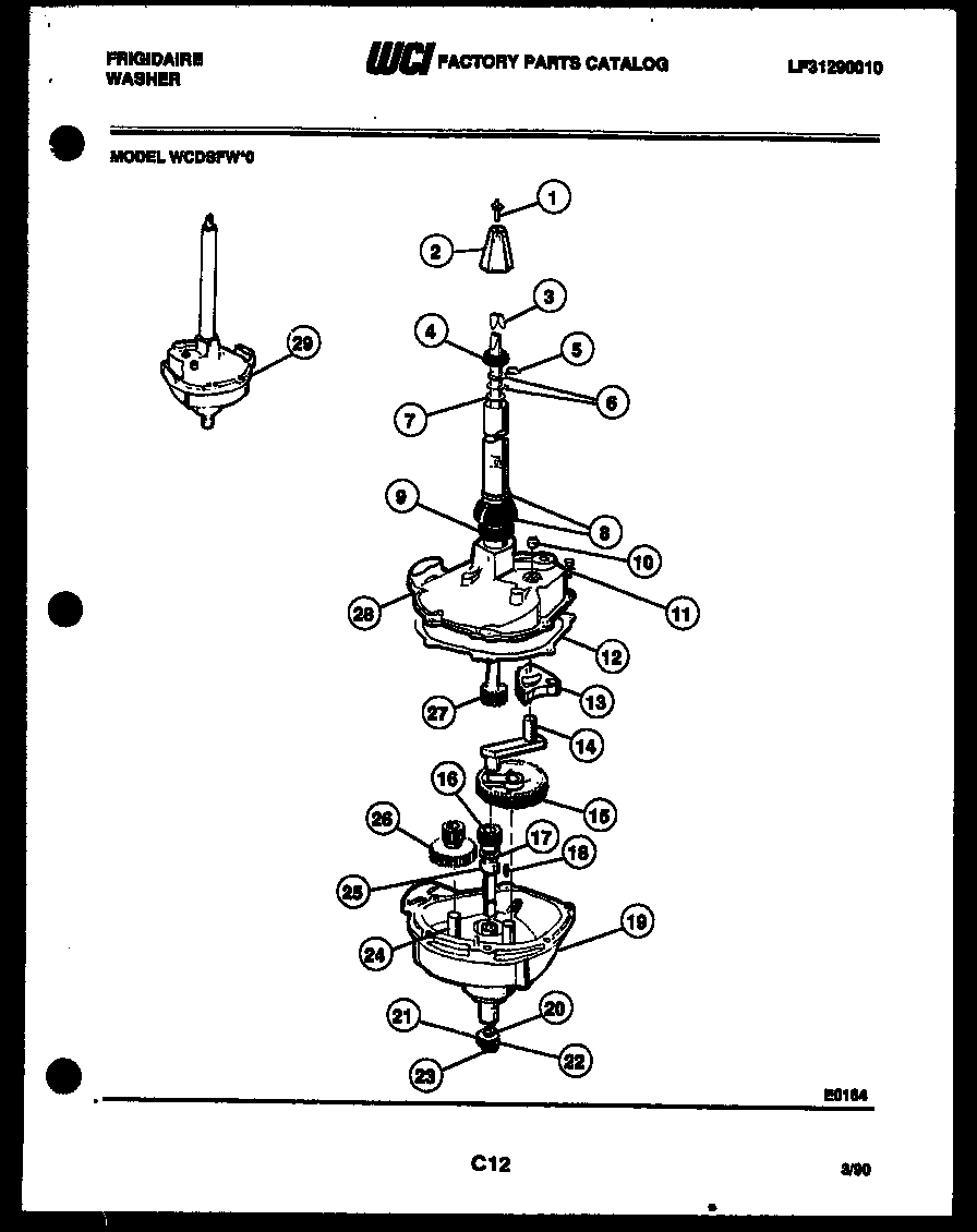 Frigidaire WCDSFW0 transmission parts diagram