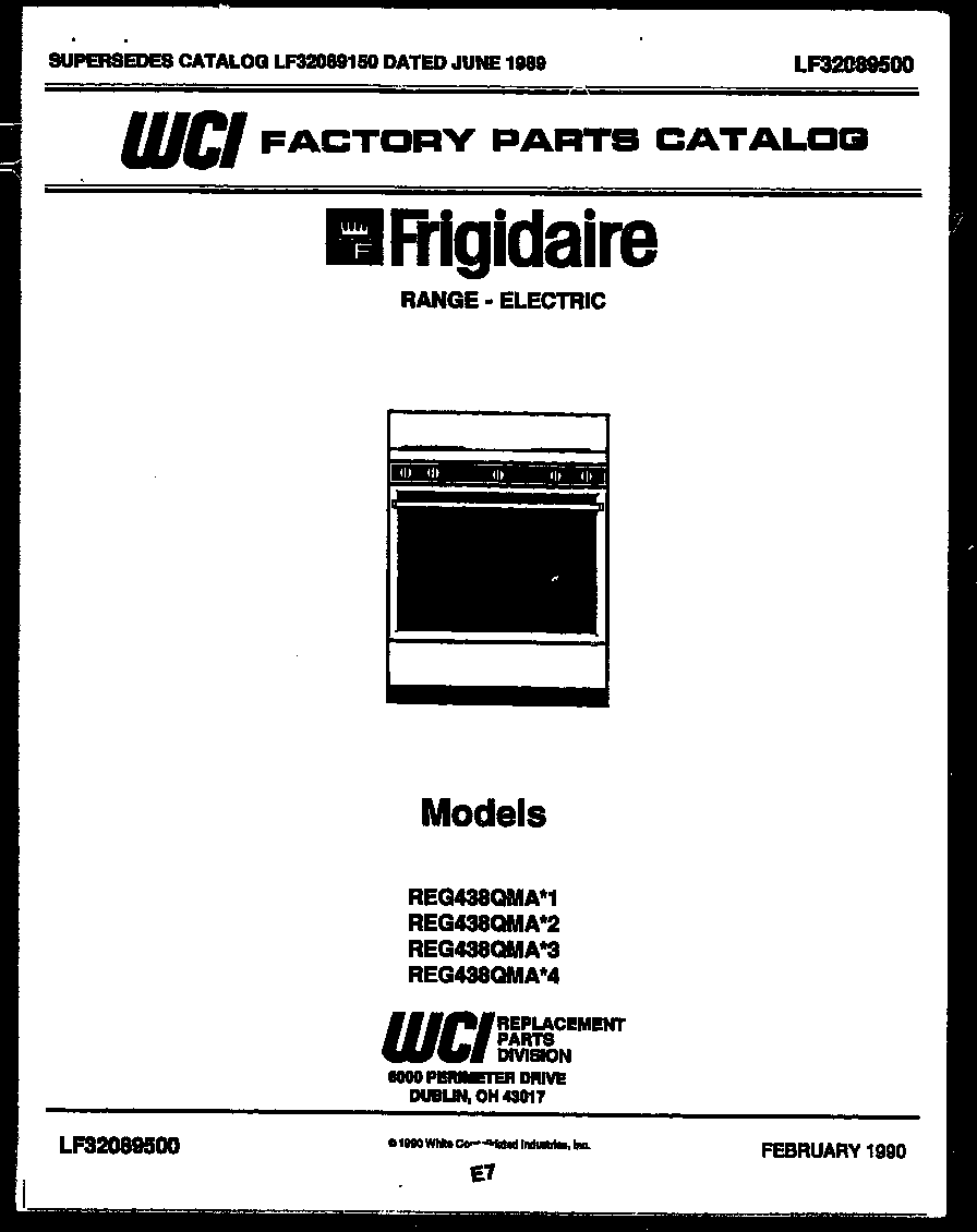 Frigidaire REG438QMA1 cover diagram