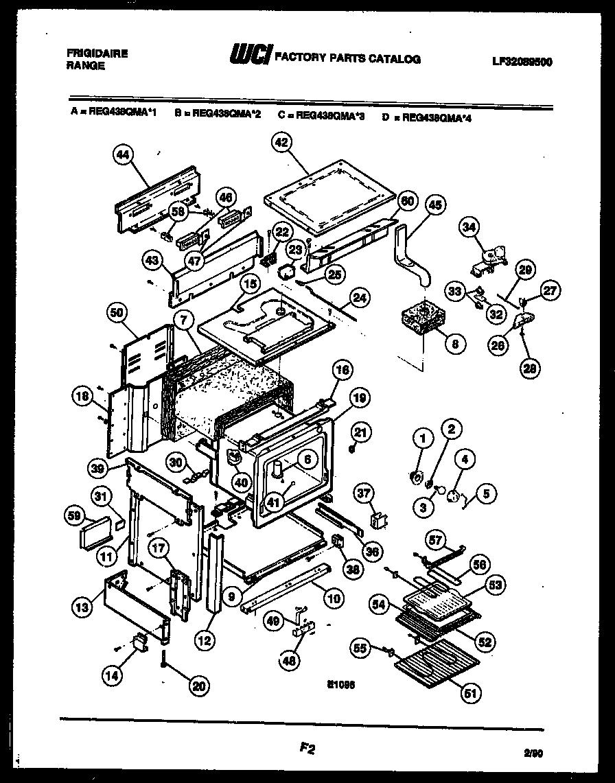Frigidaire REG438QMA1 body parts diagram