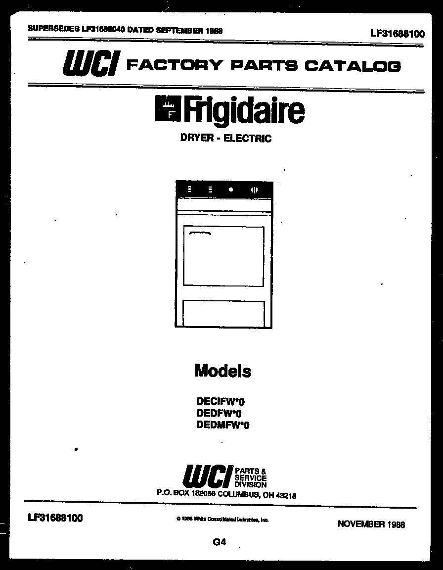 Frigidaire DECIFH0 null diagram