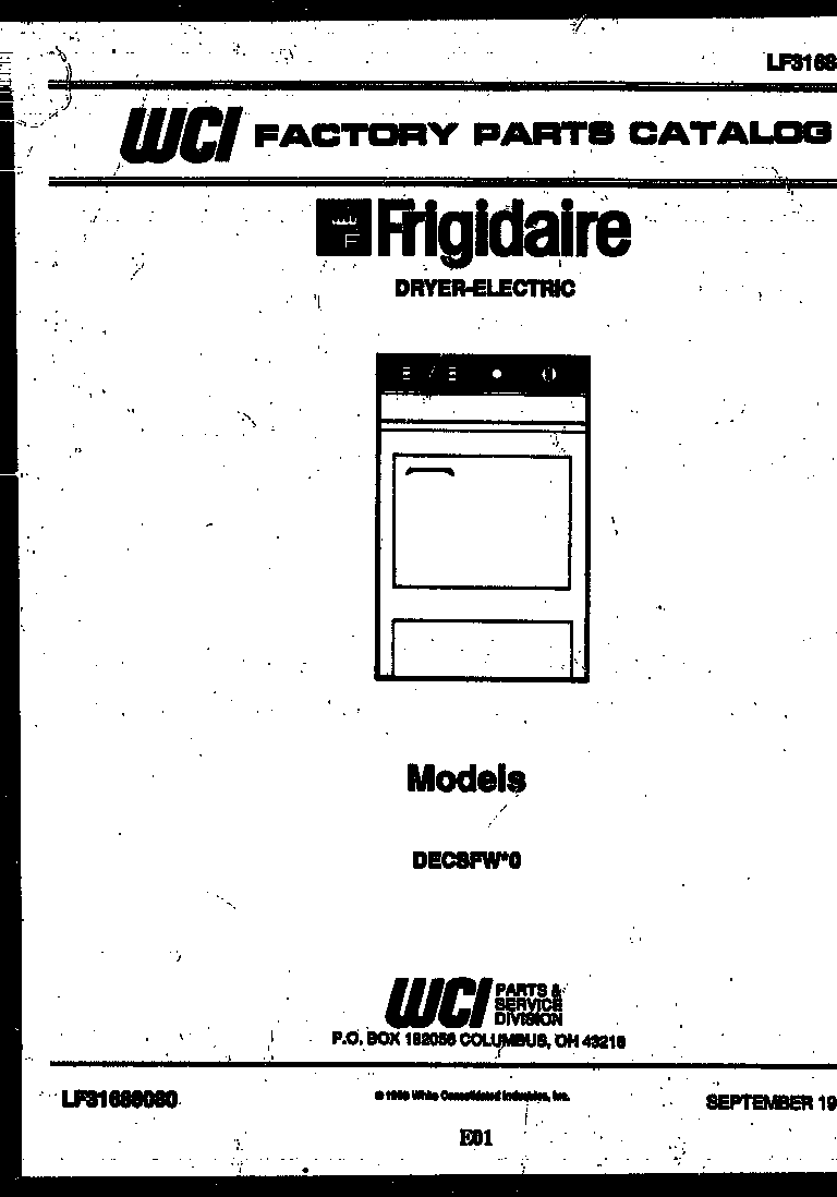 Frigidaire DECSFW0 null diagram