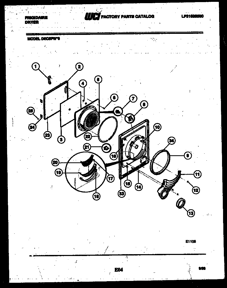 Frigidaire DECSFW0 door parts diagram
