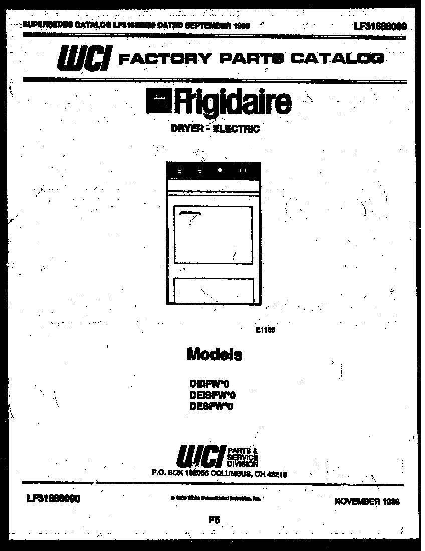 Frigidaire DEISFL0 null diagram
