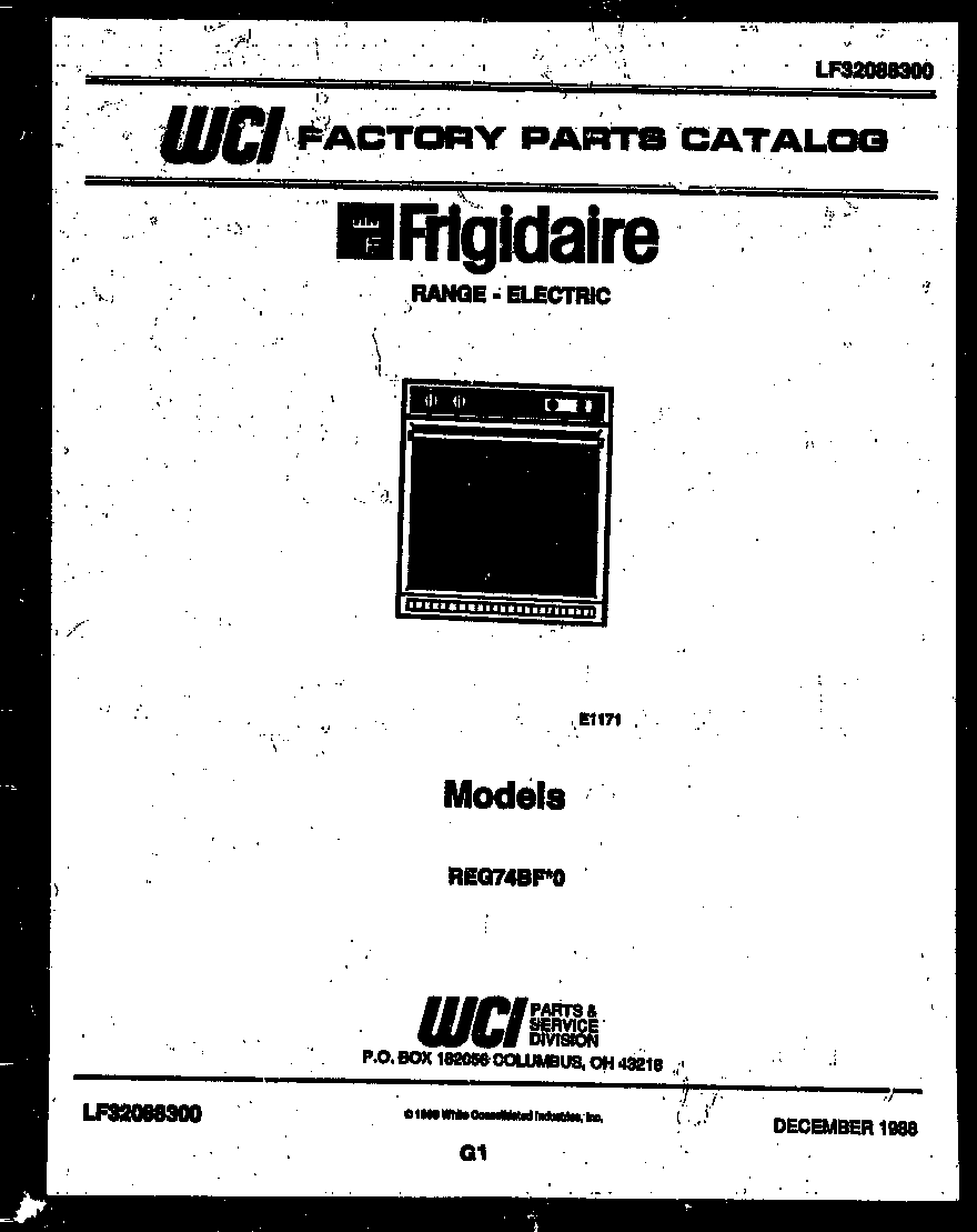 Frigidaire REG74BFB0 cover diagram