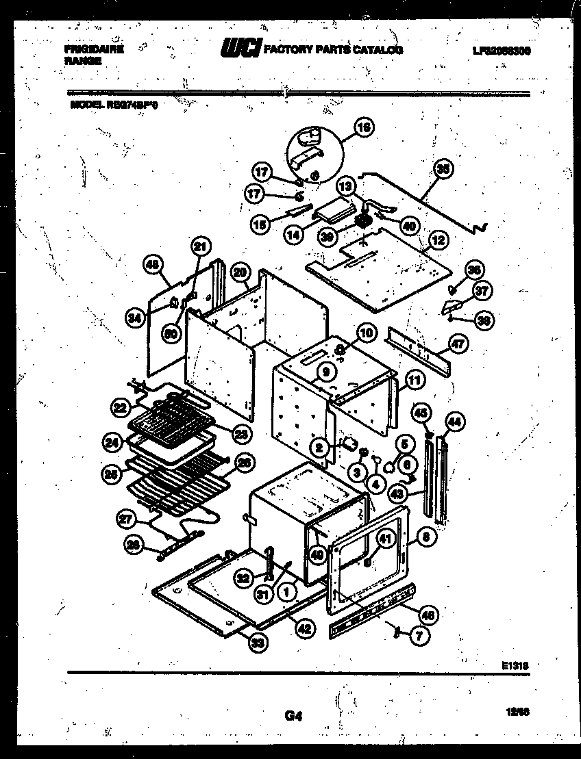 Frigidaire REG74BFB0 body parts diagram
