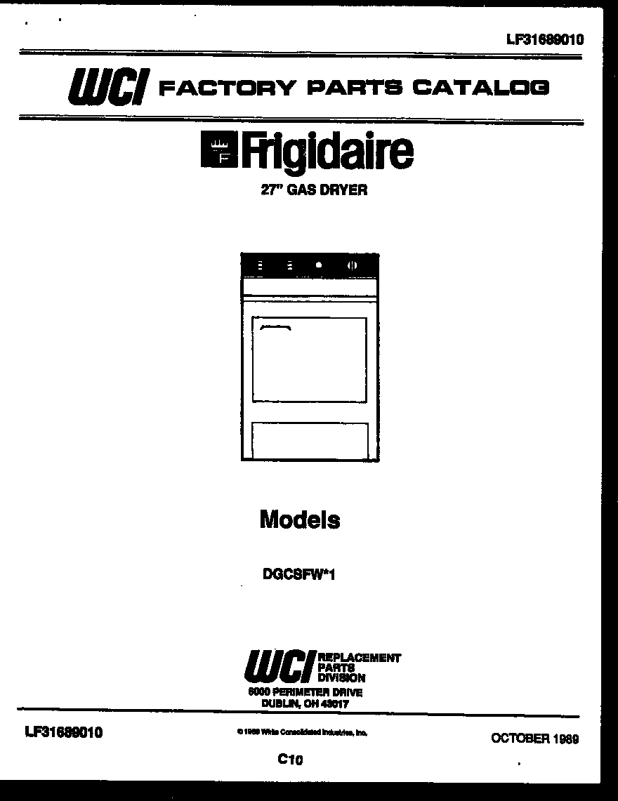 Frigidaire DGCSFW1 null diagram
