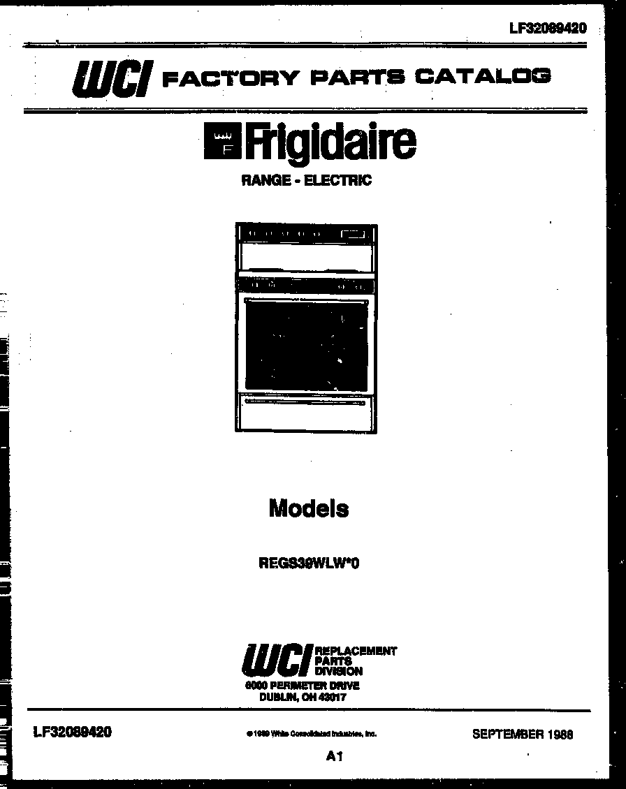 Frigidaire REGS39WLW0 cover diagram