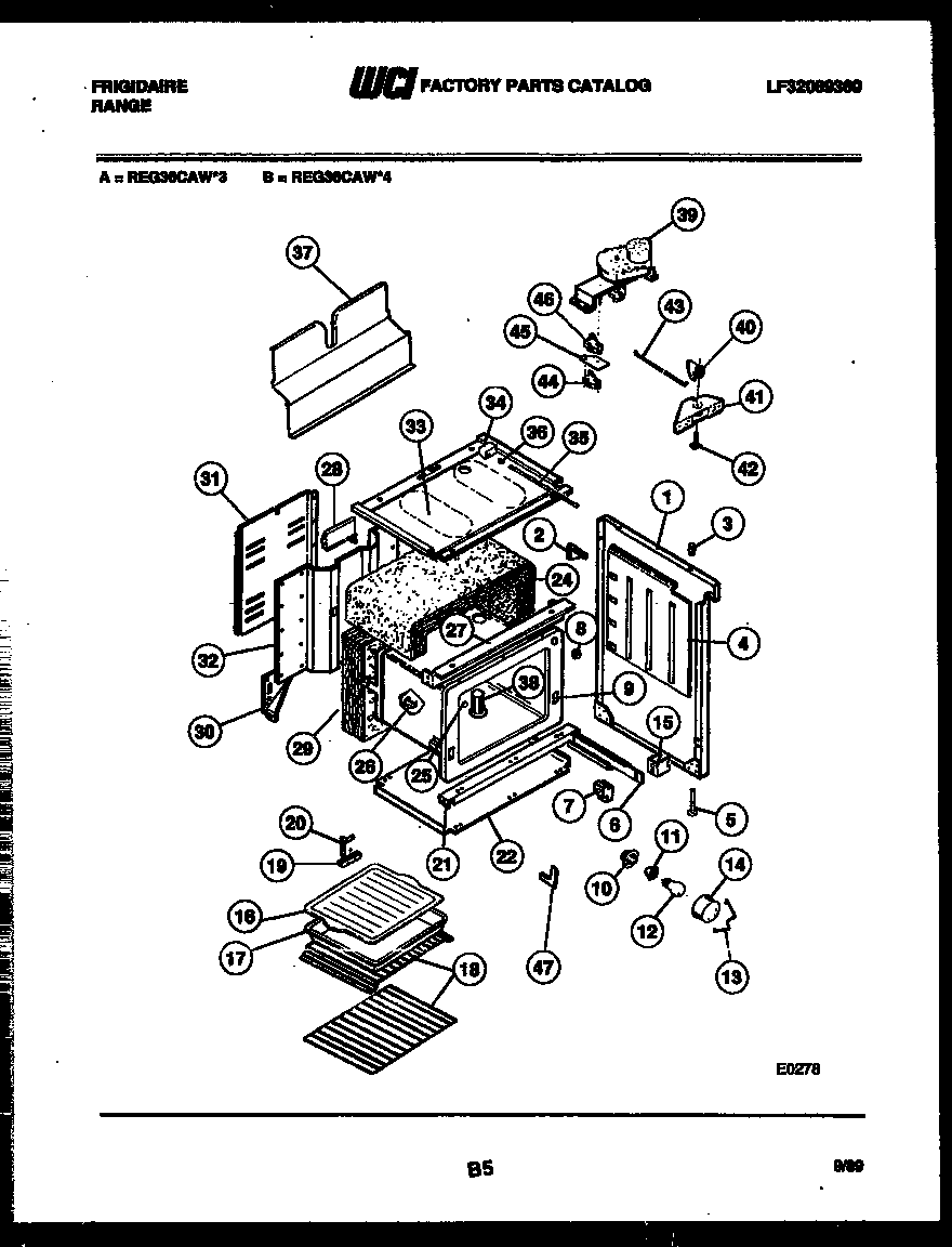 Frigidaire REG36CAL4 body parts diagram