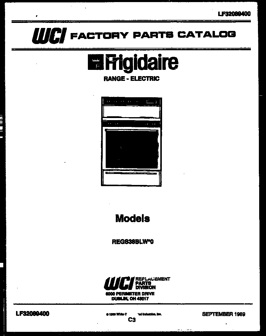 Frigidaire REGS38BLL0 cover diagram