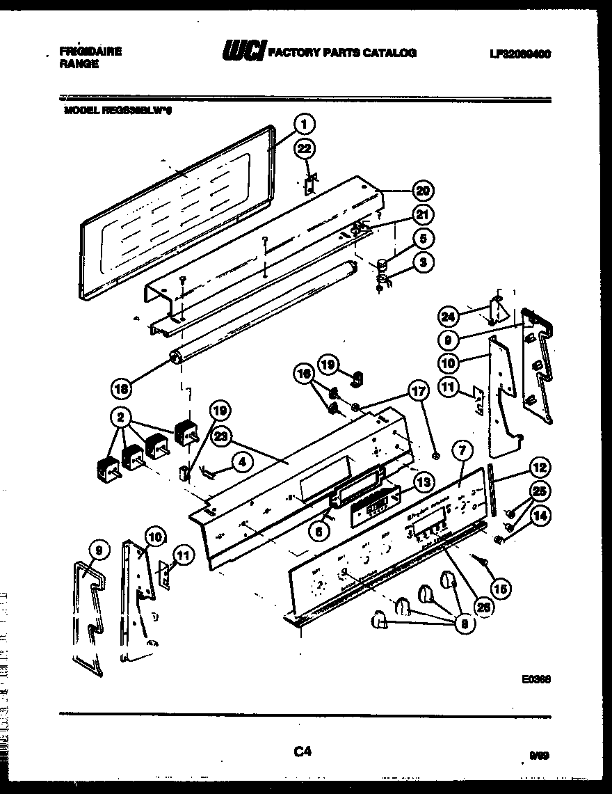 Frigidaire REGS38BLL0 backguard diagram