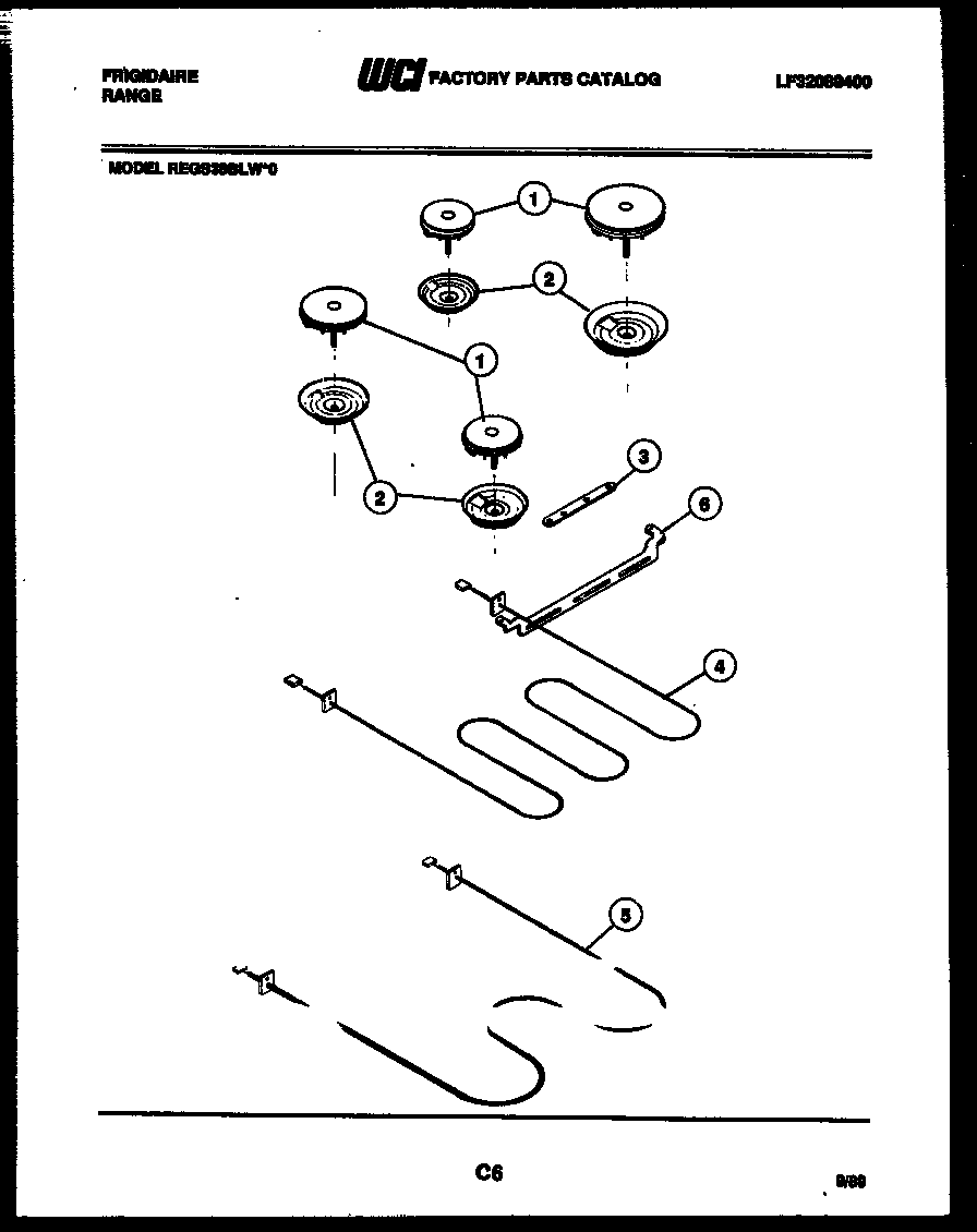 Frigidaire REGS38BLL0 broiler parts diagram