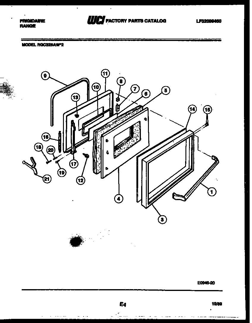 Frigidaire RGC32BAL2 door parts diagram