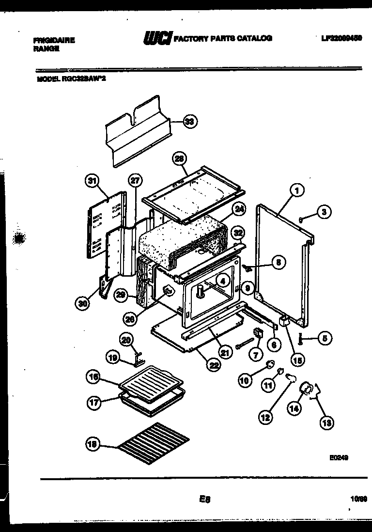 Frigidaire RGC32BAL2 body parts diagram