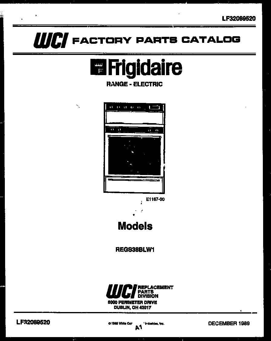 Frigidaire REGS38BLL1 cover diagram
