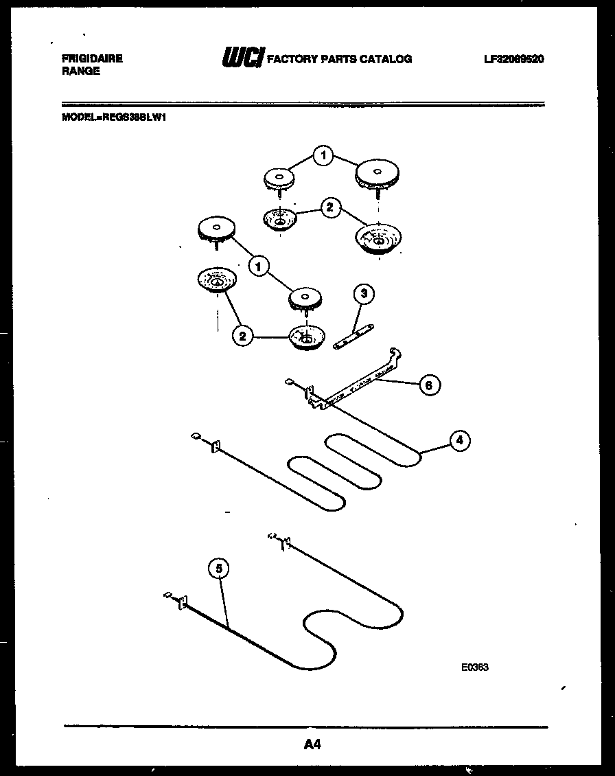Frigidaire REGS38BLL1 broiler parts diagram