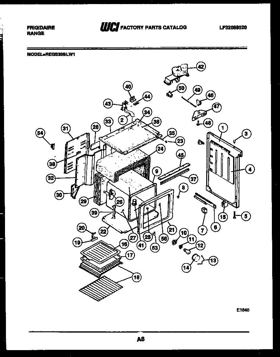 Frigidaire REGS38BLL1 body parts diagram