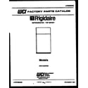 Frigidaire FPCI19TIFA1 cover page diagram