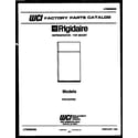 Frigidaire FPD18TFW2 cover page diagram