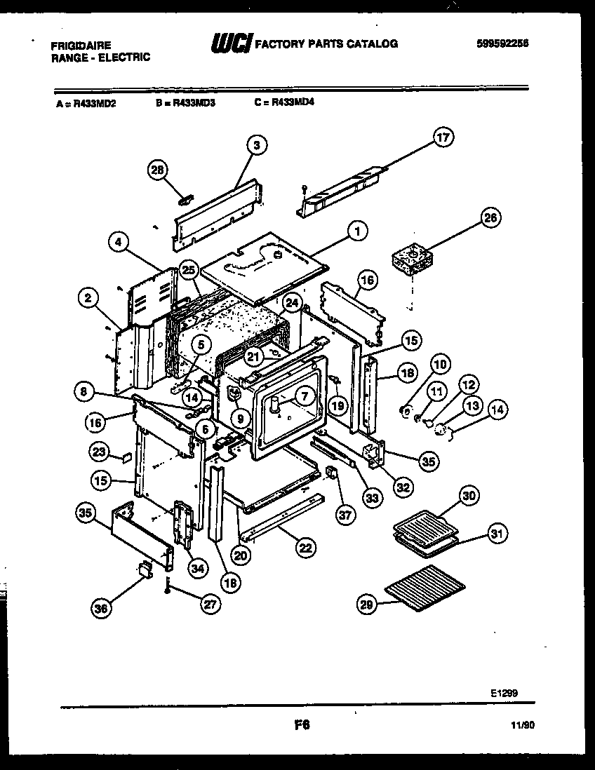 Frigidaire R433MEM3 body parts diagram