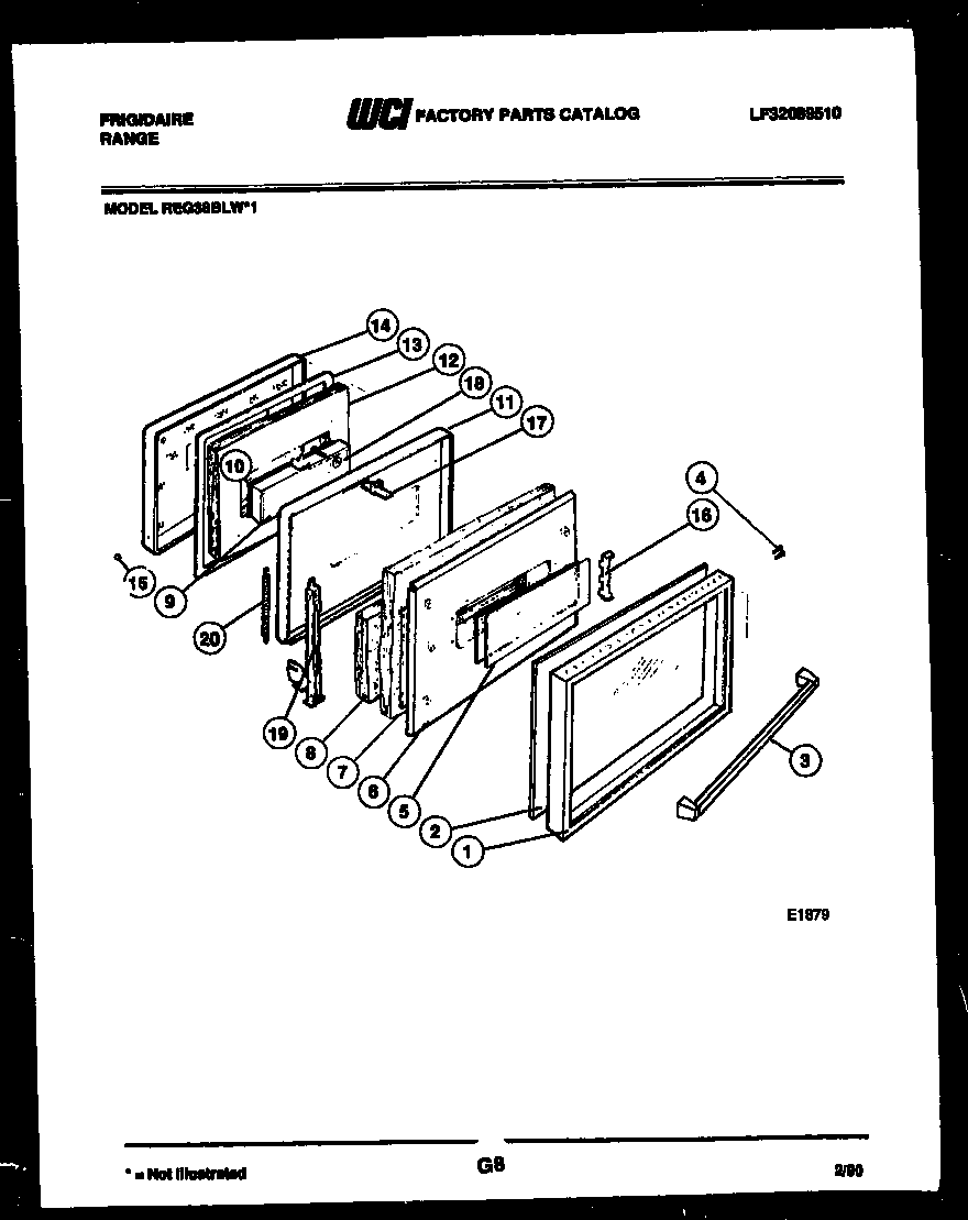 Frigidaire REG38BLL1 door parts diagram