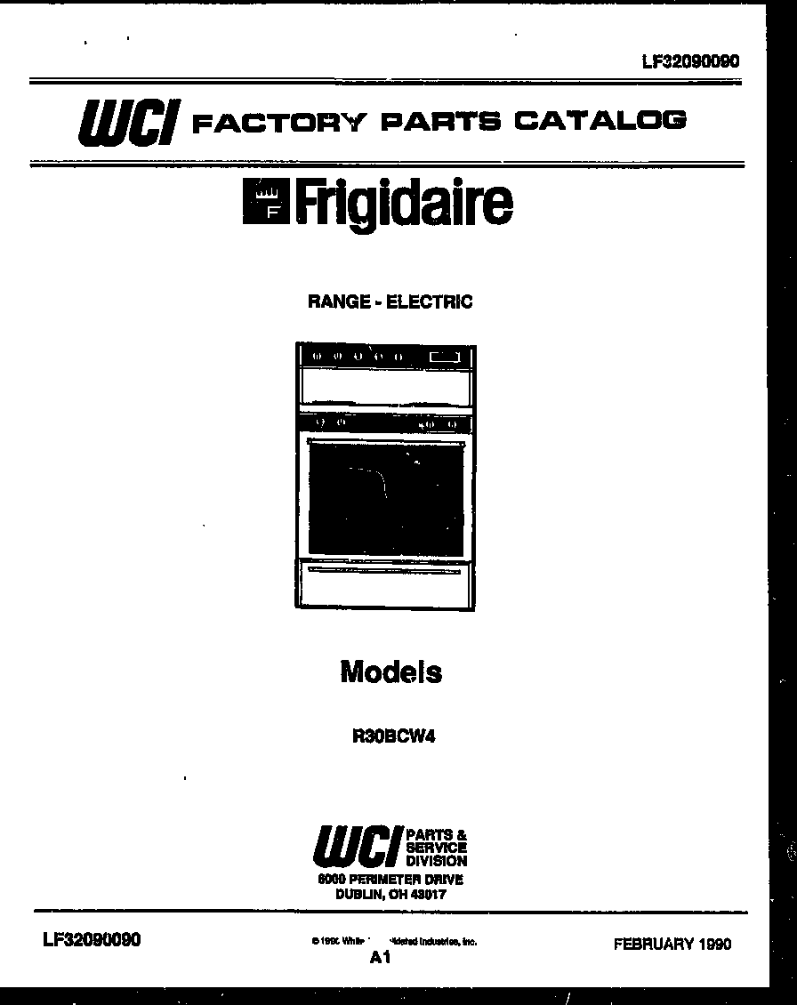 Frigidaire R30BCL4 cover diagram