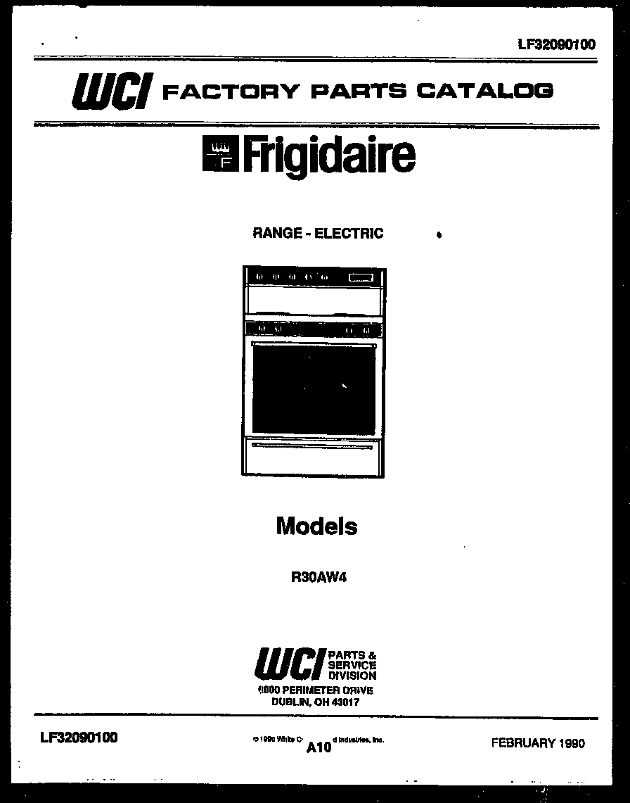 Frigidaire R30AL4 cover diagram