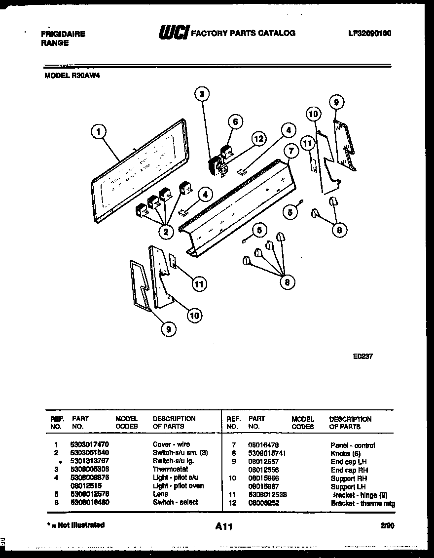 Frigidaire R30AL4 backguard diagram