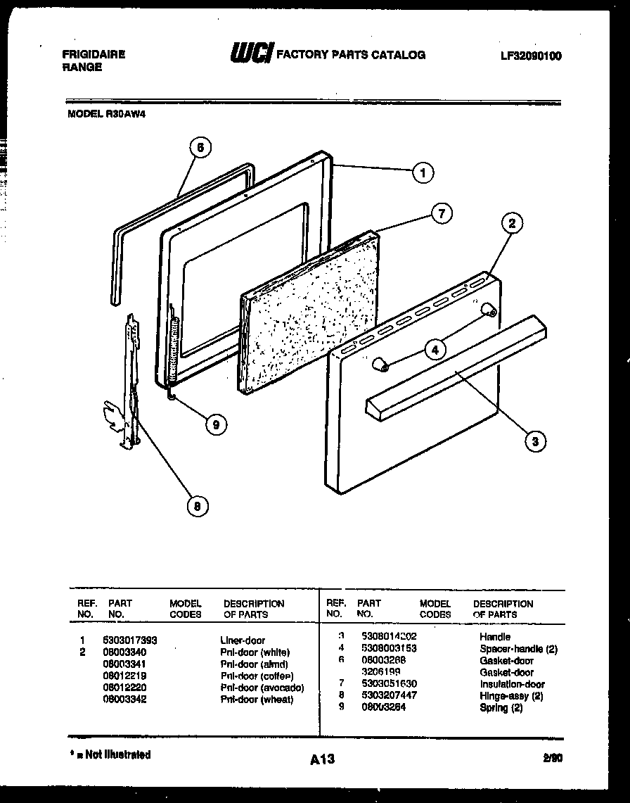 Frigidaire R30AL4 door parts diagram
