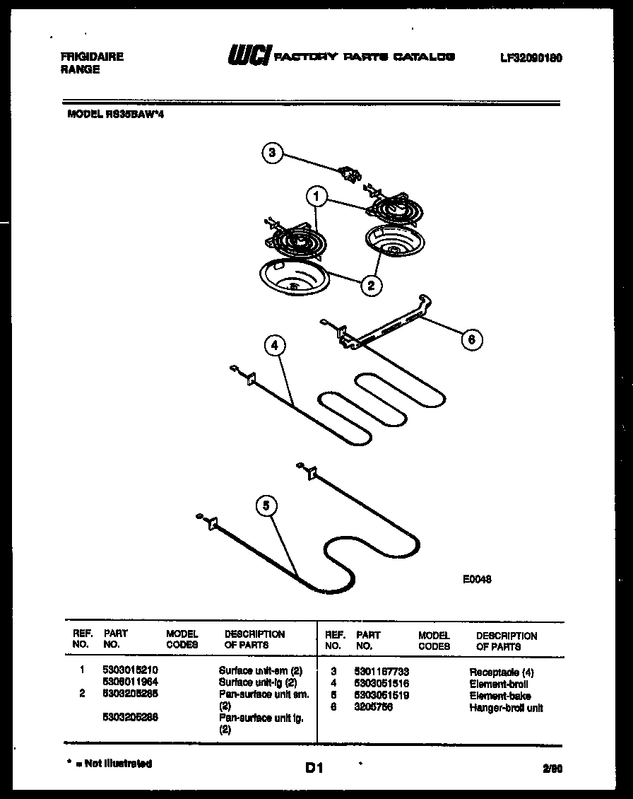 Frigidaire RS35BAF4 broiler parts diagram