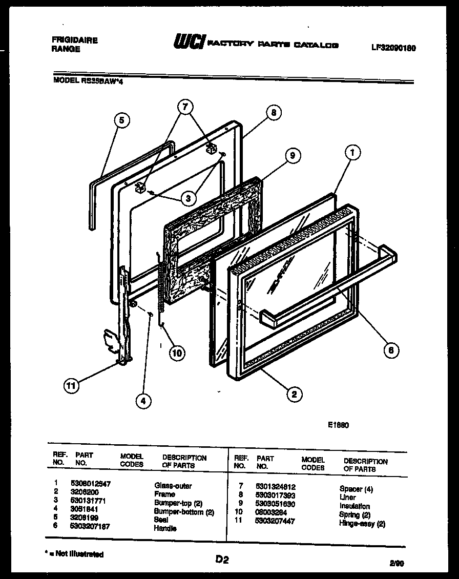Frigidaire RS35BAF4 door parts diagram