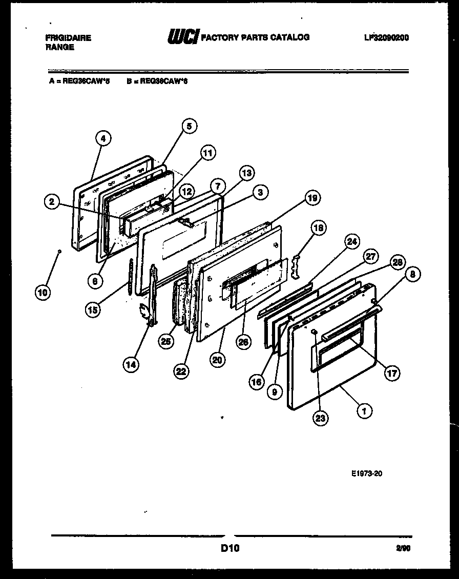 Frigidaire REG36CAL5 door parts diagram