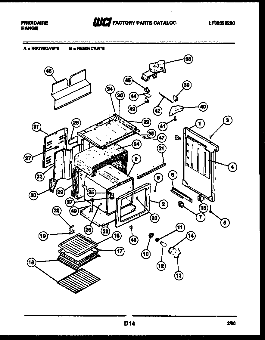 Frigidaire REG36CAL5 body parts diagram
