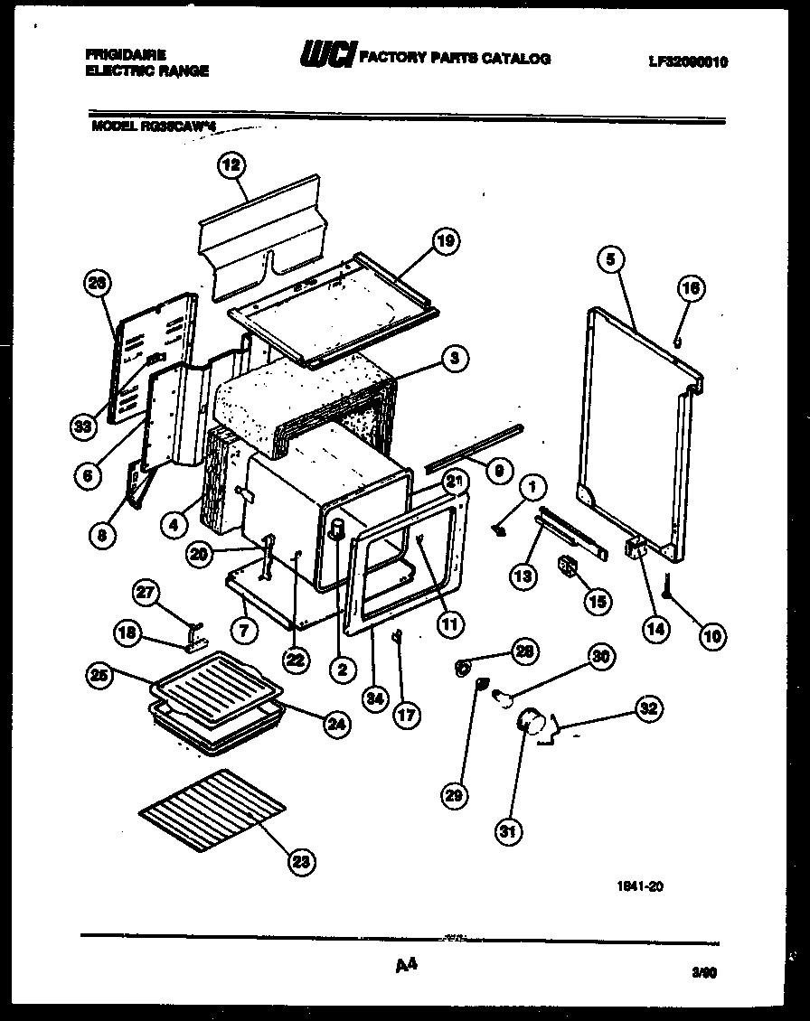 Frigidaire RG35CAW4 body parts diagram