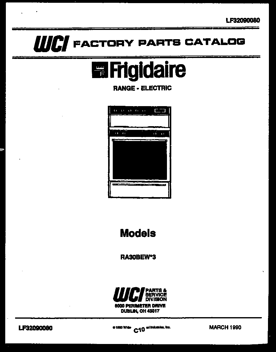 Frigidaire RA30BEL3 cover diagram