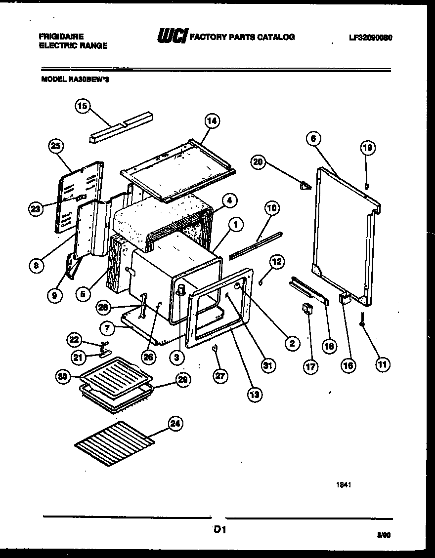 Frigidaire RA30BEL3 body parts diagram