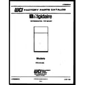 Frigidaire FPD14TLW0 cover page diagram
