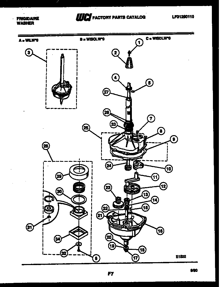 Frigidaire WILL0 transmission parts diagram