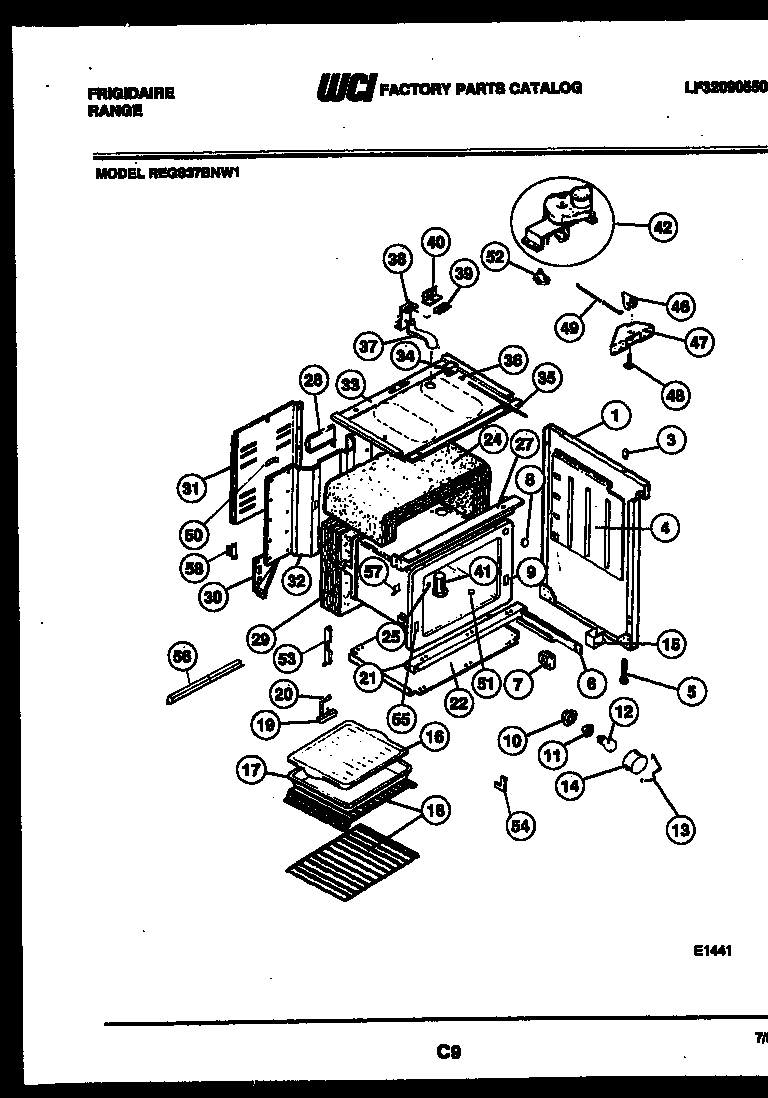 Frigidaire REGS37BNW1 body parts diagram