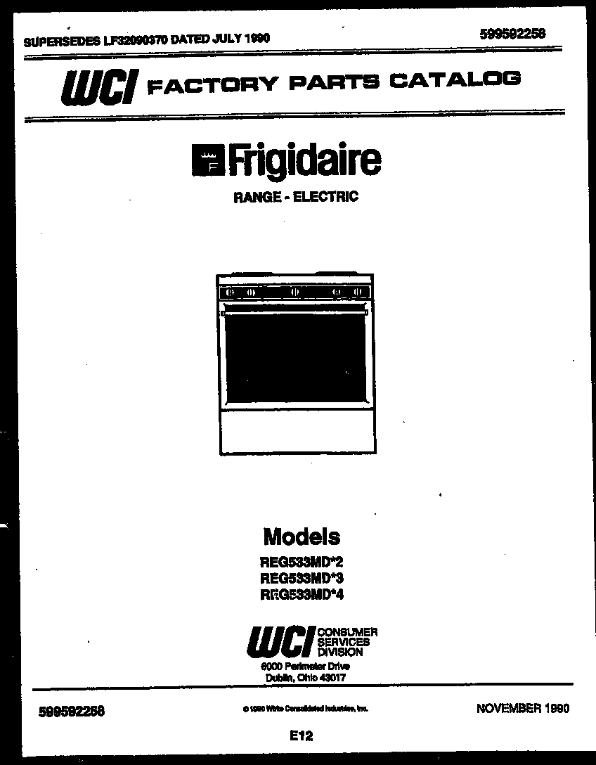 Frigidaire REG533MDM4 cover diagram