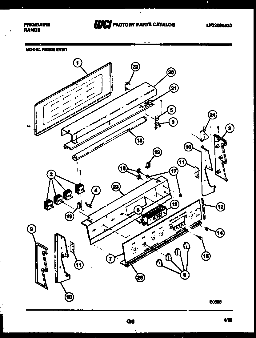 Frigidaire REG38BNL1 backguard diagram